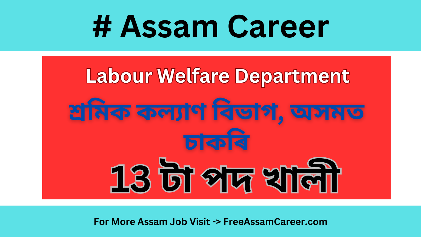 Assam Career : Labour Welfare Department Notification for 13 Posts, Online Apply