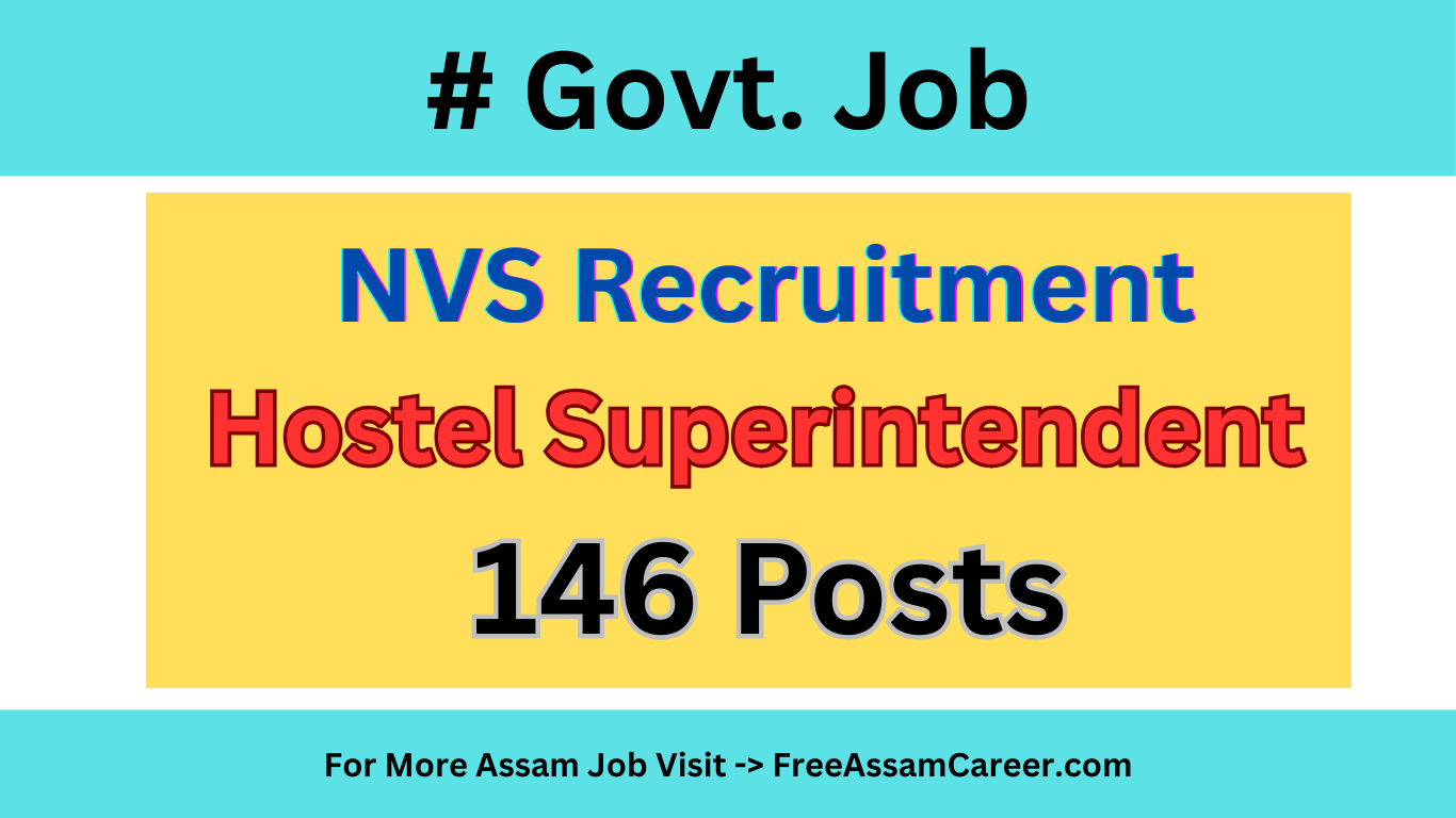 NVS Hostel Superintendent Notification Out for 146 Vacancies