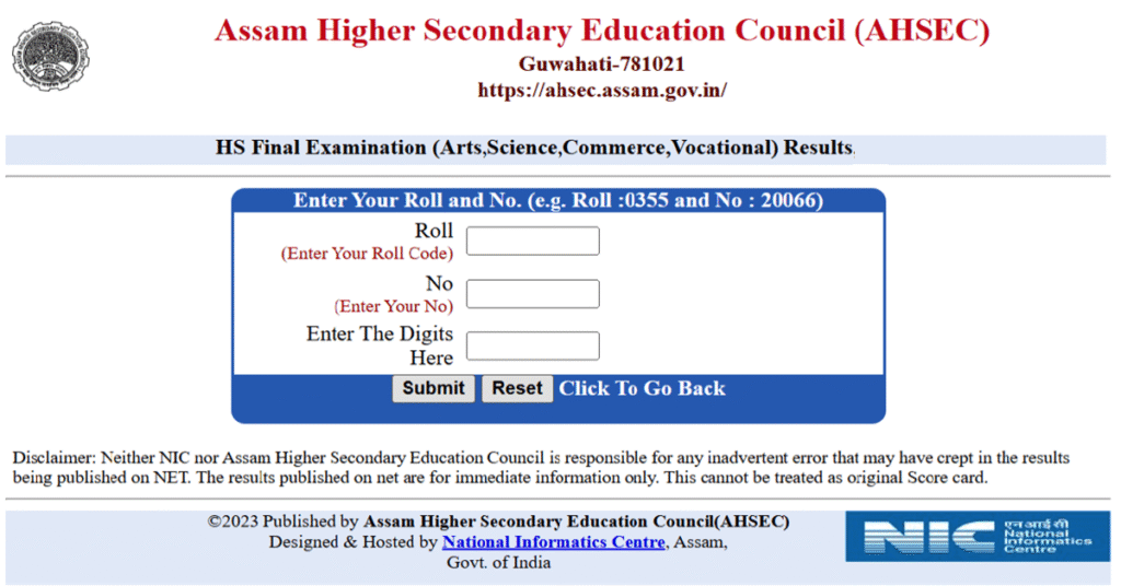 Assam HS Result 2025 – Check Class 12th Result Online