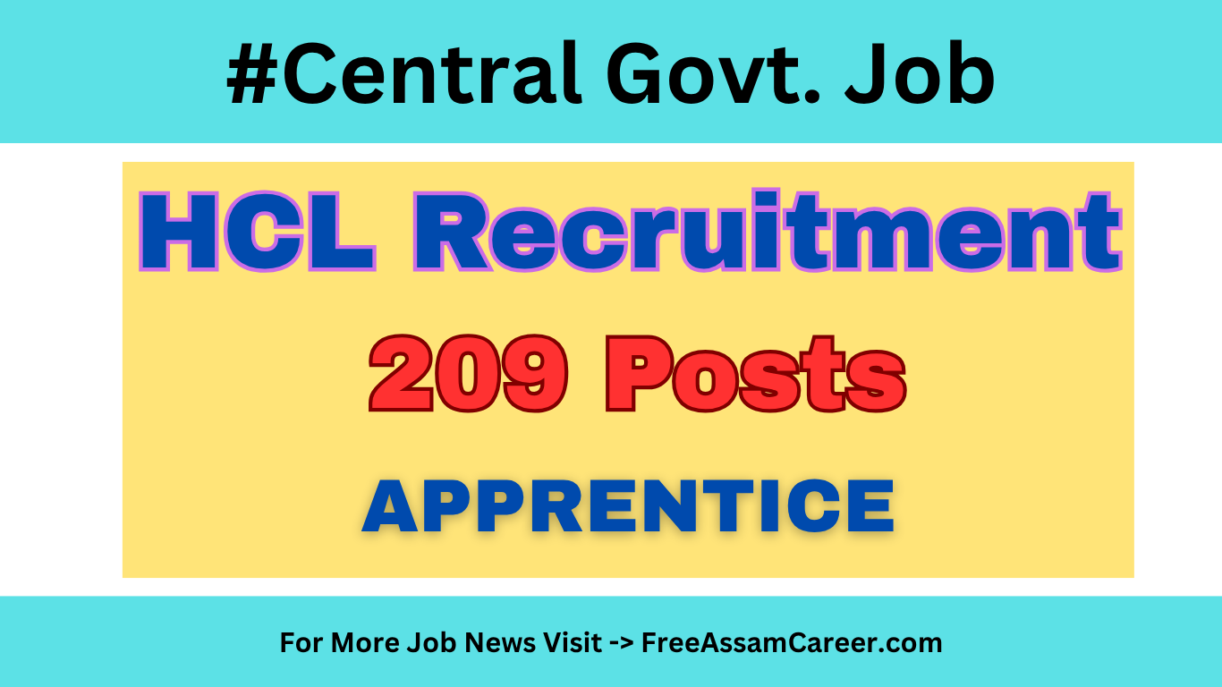 HCL Apprentice Notification Out for 209 Trade Apprentice Vacancy