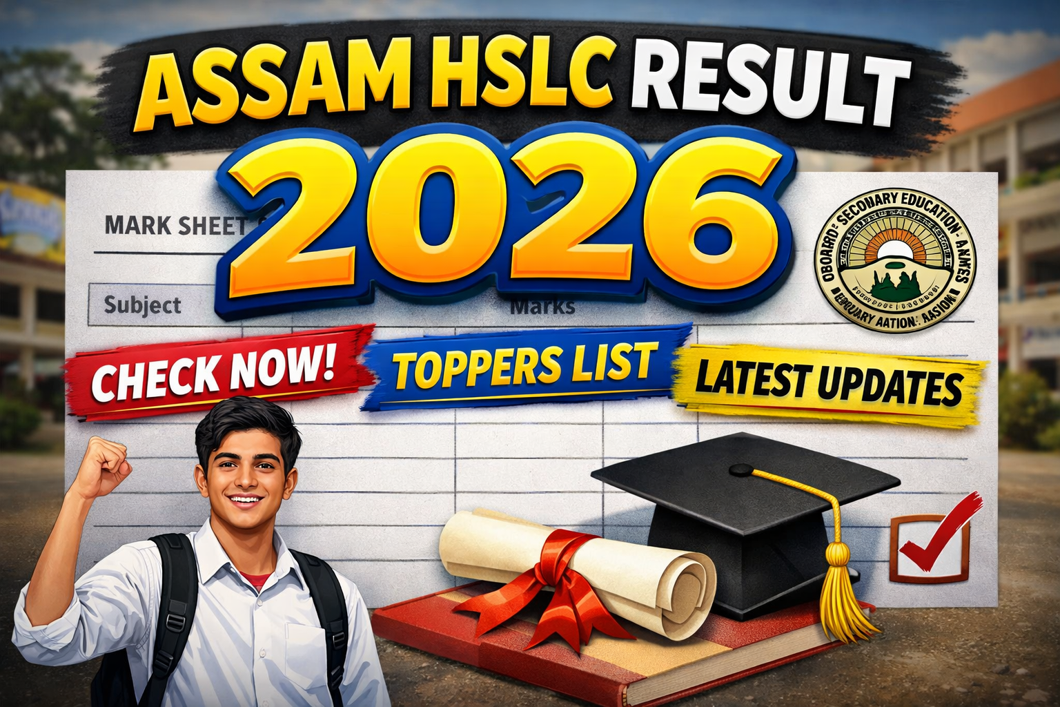 Assam HSLC Result 2026: Check date, official website, result link